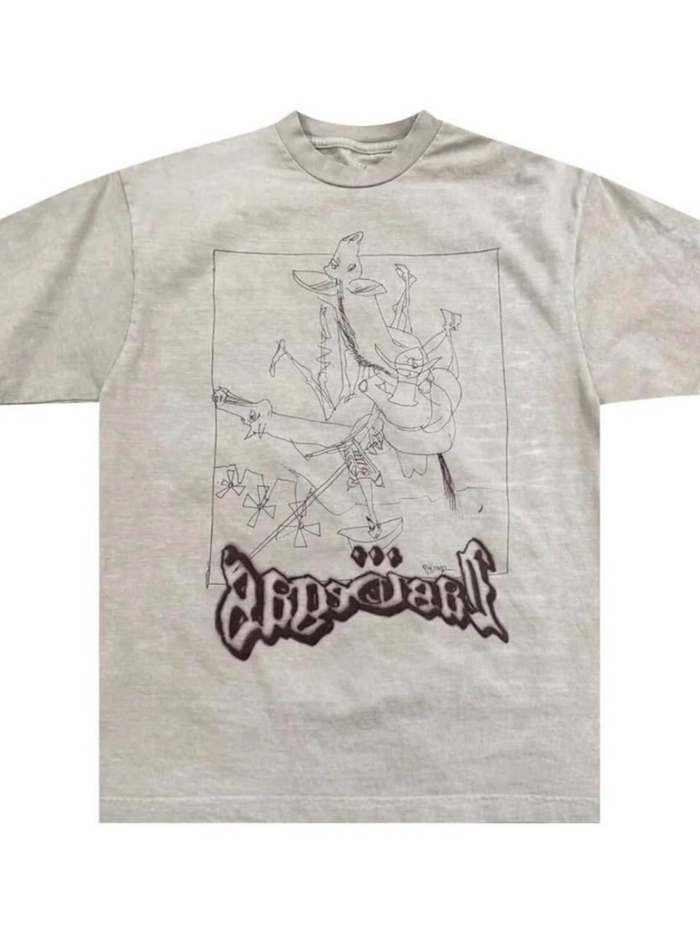 Travis Scott Cactus Jack Ralph Steadman Sketch Tee Size XL Beige Complexcon